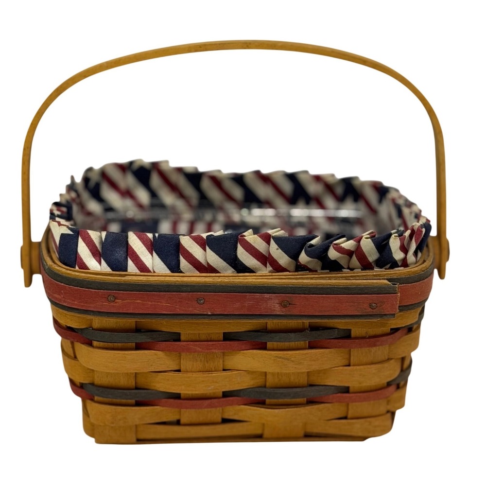 VTG Longaberger All-American Patriot Basket Red White Blue Patriotic 1997 Decor
